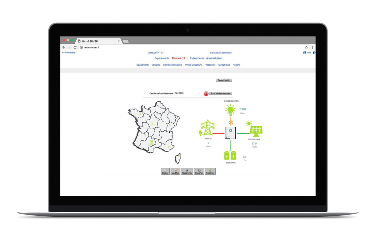 Synoptique industriel sur MicroSERVER