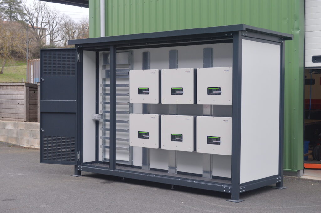 shelter stockage batterie conversion énergie sirea face arrière ouvert